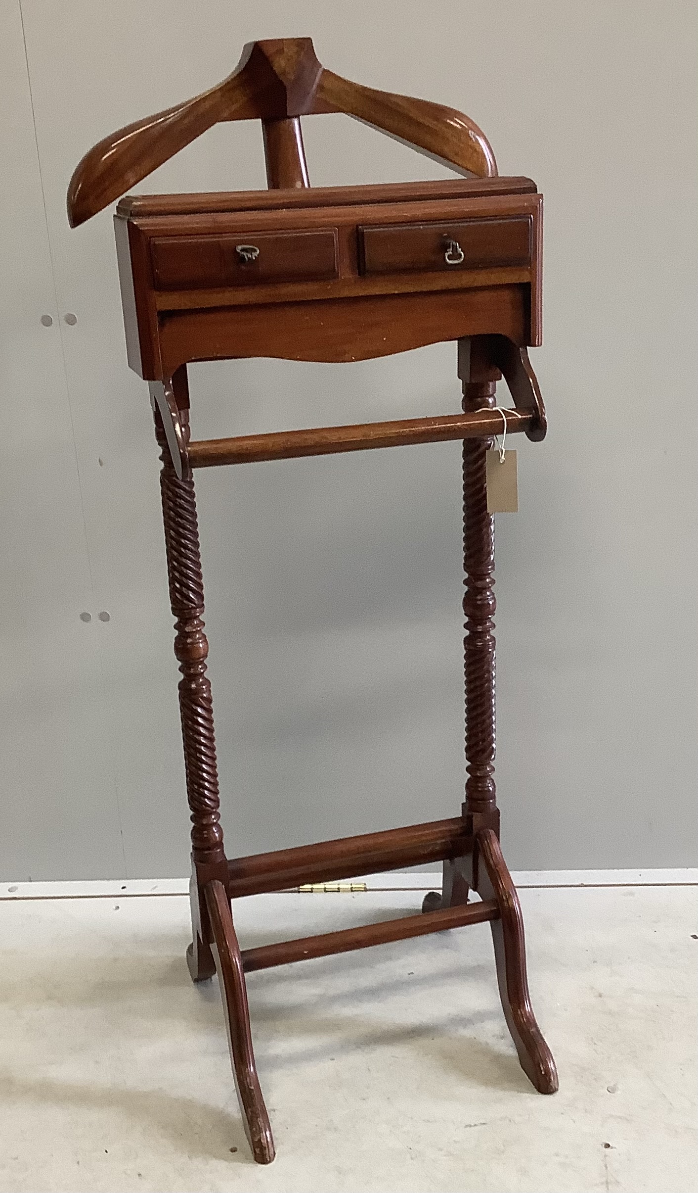 A reproduction mahogany dumb valet, width 50cm